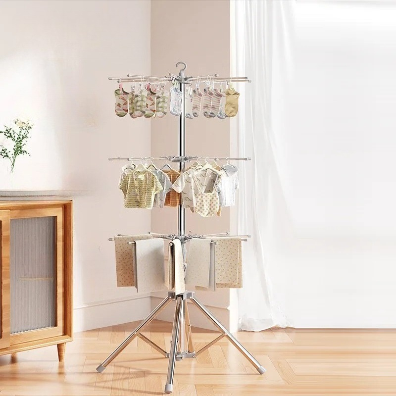 Baby Clothing Hanging Rack - Baby Clothes Drying Rack-Foldable Indoor/Outdoor Laundry