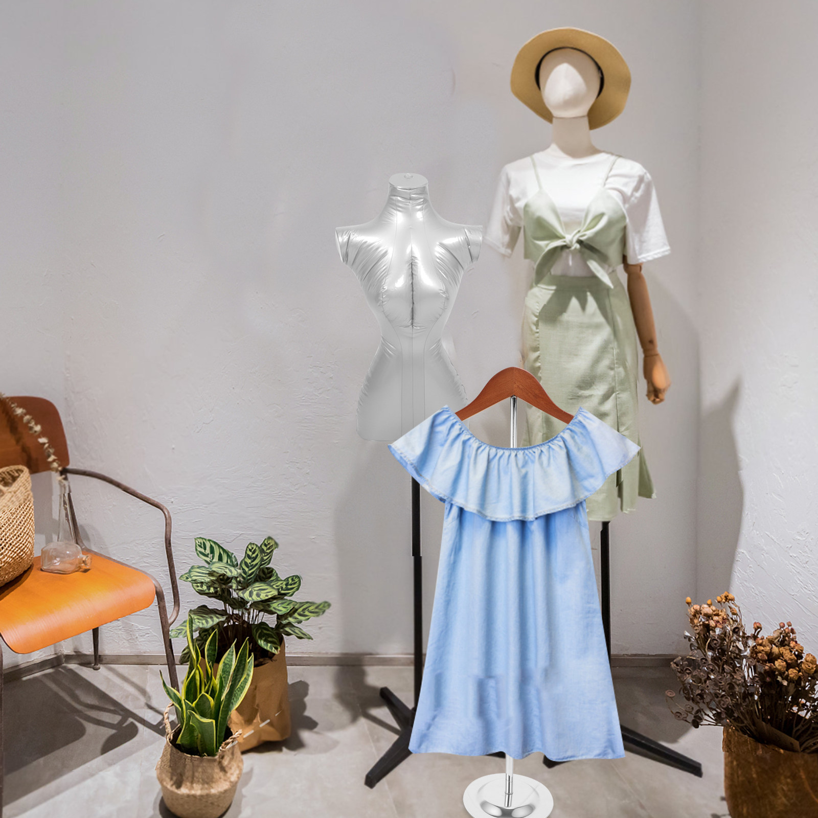 T-Shaped Clothing Display Stan - Baby Clothing Stores ulasan dan harga