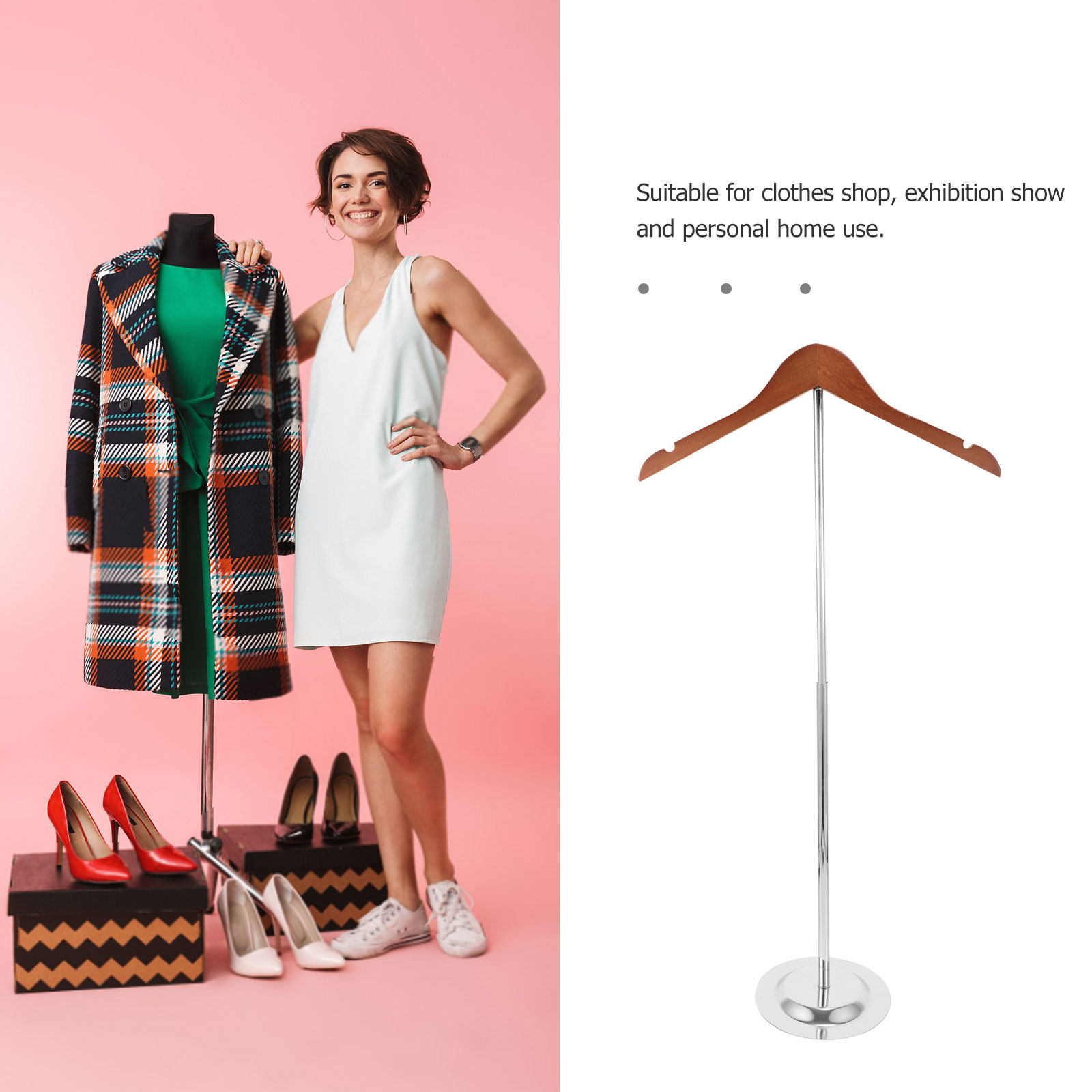 T-Shaped Clothing Display Stan - Baby Clothing Stores ulasan dan harga