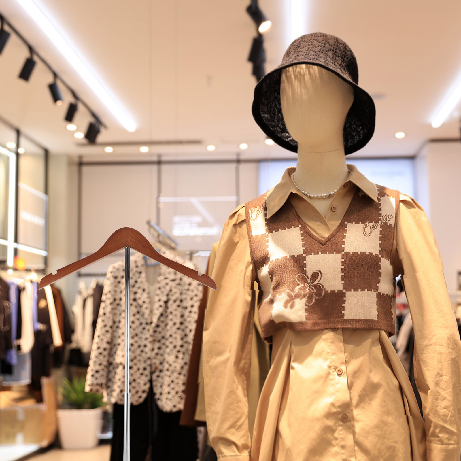 T-Shaped Clothing Display Stan - Baby Clothing Stores ulasan dan harga
