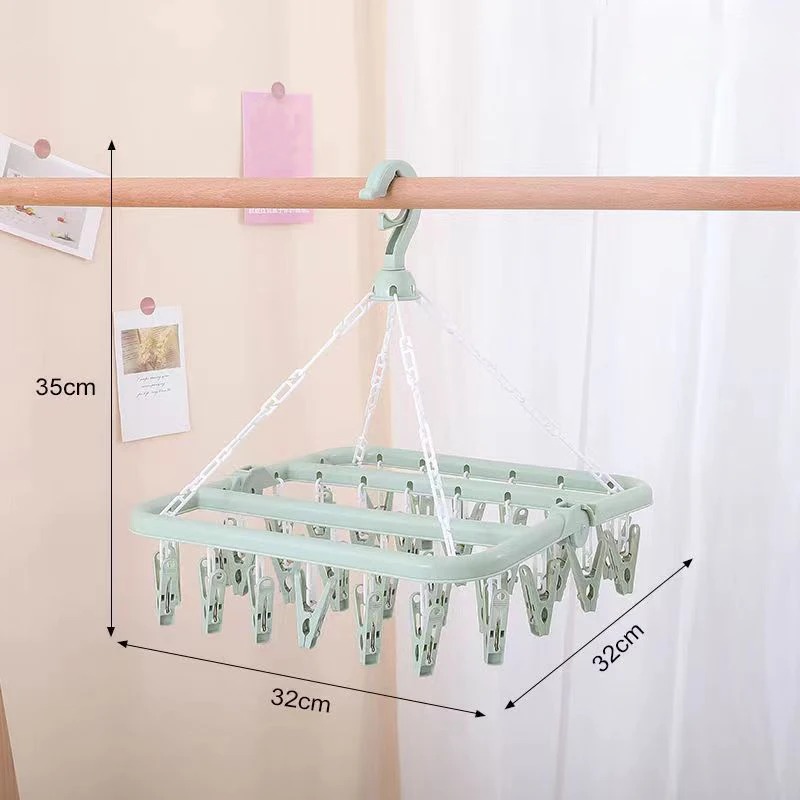 Clothes Drying Hanger with 32  - Baby Clothing Hanging Rack ulasan dan harga