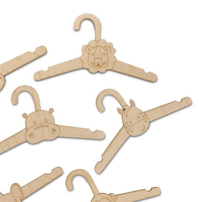 ABJI-20PCS Cute Wooden Clothes - Baby Clothing Hanging Rack ulasan dan harga