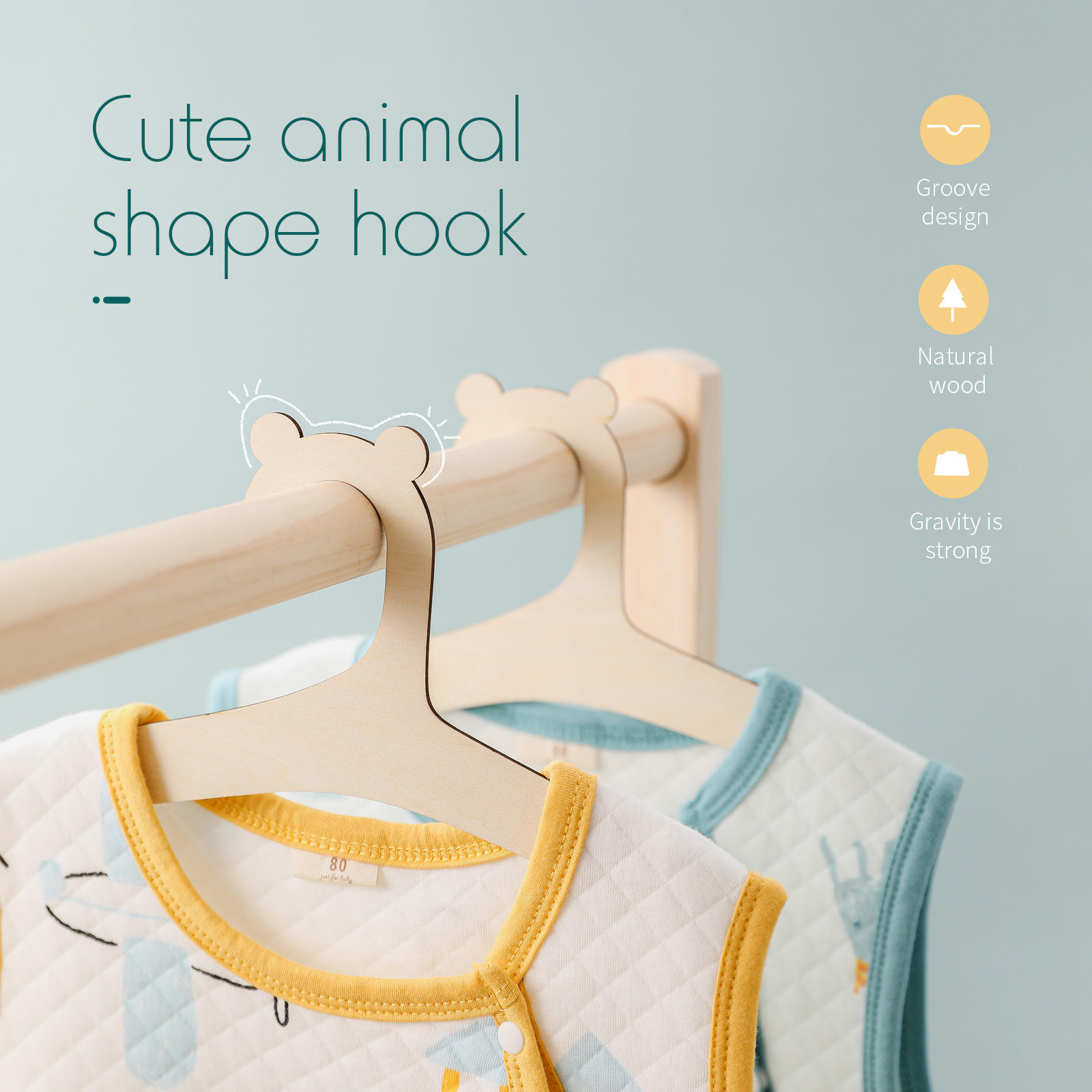 5/10pcs Wooden Baby Hangers Ki - Baby Clothing Hanging Rack ulasan dan harga