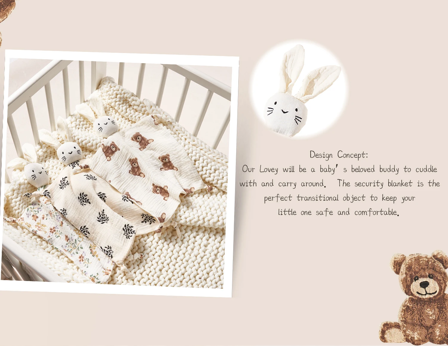 Baby Soothing Towel: Soft Rabb - Baby Clothing Fabric ulasan dan harga
